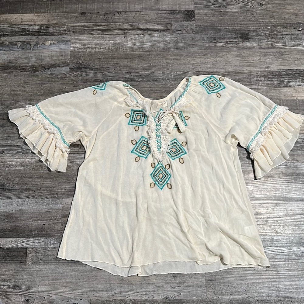 Lula Soul Boho Tunic Top Sz Small